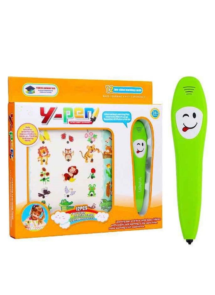 UKR UKR 12 Flash Cards with talking pen English Learning Educational Toy for Toddlers  - Image 1