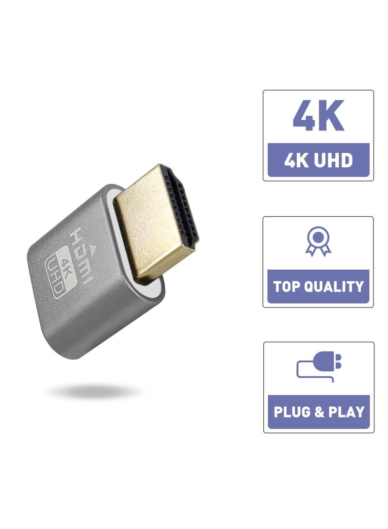 3 Pack 4K HDMI Dummy Plug Virtual Monitor Display Emulator 4K Display Emulator Supports up to 3840x2160@60Hz 1080@120Hz Headless Display Adapter Compatible with Windows Mac OSX Linux - Image 2