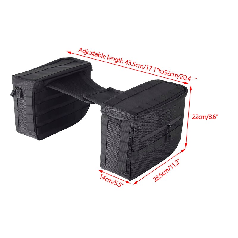 FVMOTO Universal Motorcycle Saddlebags Saddle Bags Luggage Bags Travel Knight Rider Storage Bag Fit For Harley Softail Dyna Super Glide Sportster FXR, 14.5L(3.8 Gallon) - Image 4