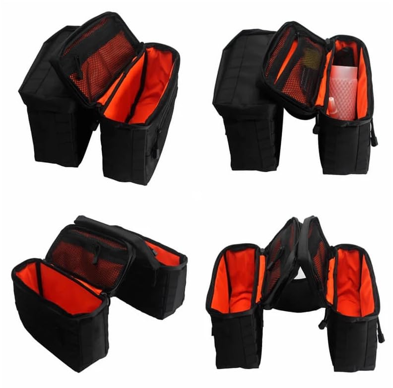 FVMOTO Universal Motorcycle Saddlebags Saddle Bags Luggage Bags Travel Knight Rider Storage Bag Fit For Harley Softail Dyna Super Glide Sportster FXR, 14.5L(3.8 Gallon) - Image 3