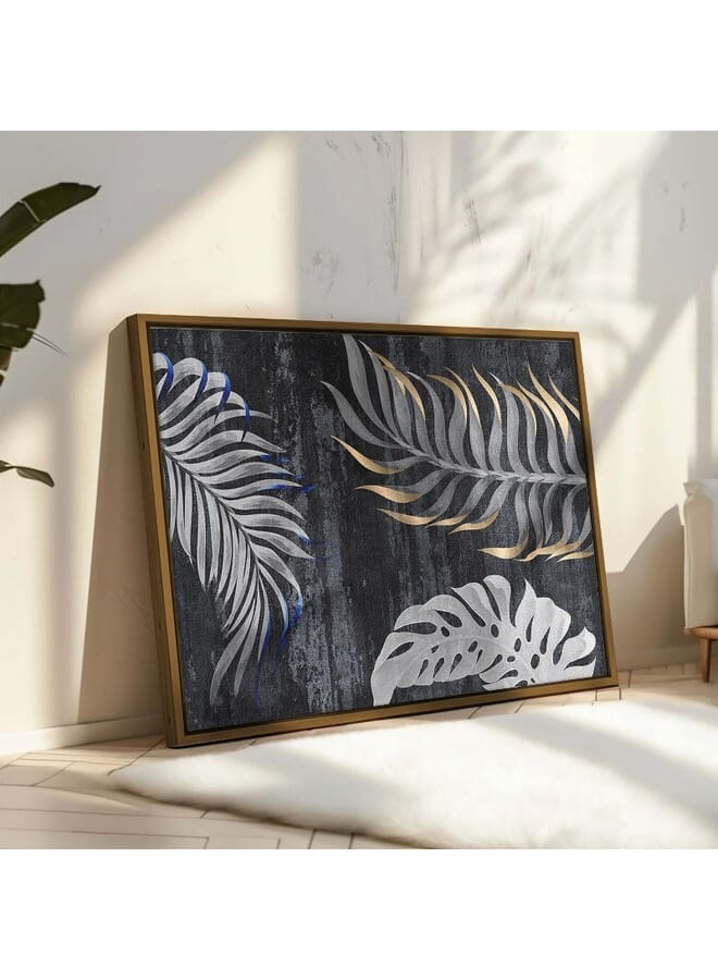 هوم جاليري الرسوم التوضيحية التجريدية قسم رمادي إبداع فني جداري مؤطر . - Image 1