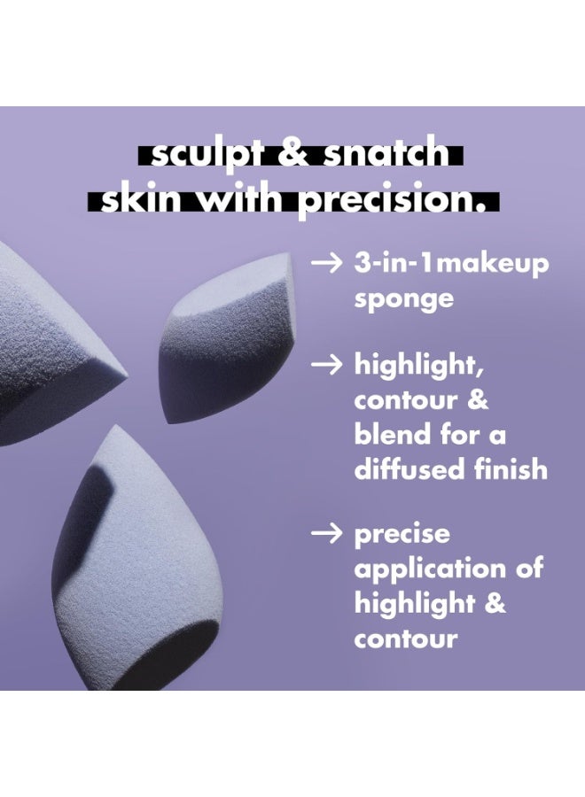 elf Precision Sculpting Sponge, 3-in-1 Sponge For Contouring & Blending To A Smooth Finish, Great For Cream & Powder Formulas, Vegan & Cruelty-Free - Image 4