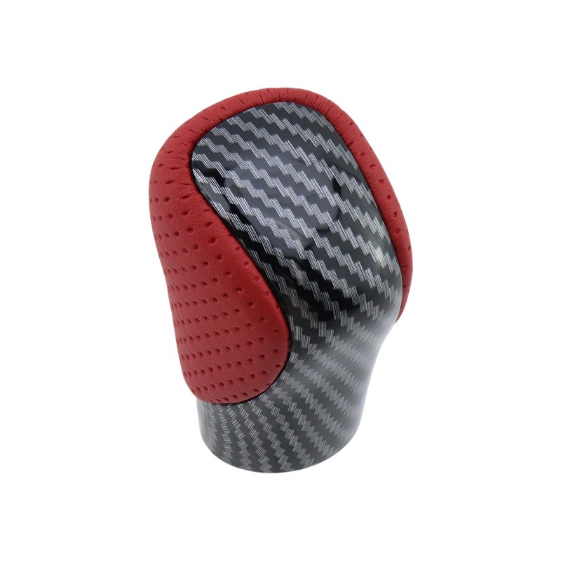 Meprotal 1 Pcs NonSlip Carbon Fiber Gear Lever Shift Knob Suitable for Lexus GS350 GS450h GX460 IS250 IS300 IS350 IS500 NX200t NX300 NX300h RC300 Punched Red Leather with Carbon Fiber - Image 2