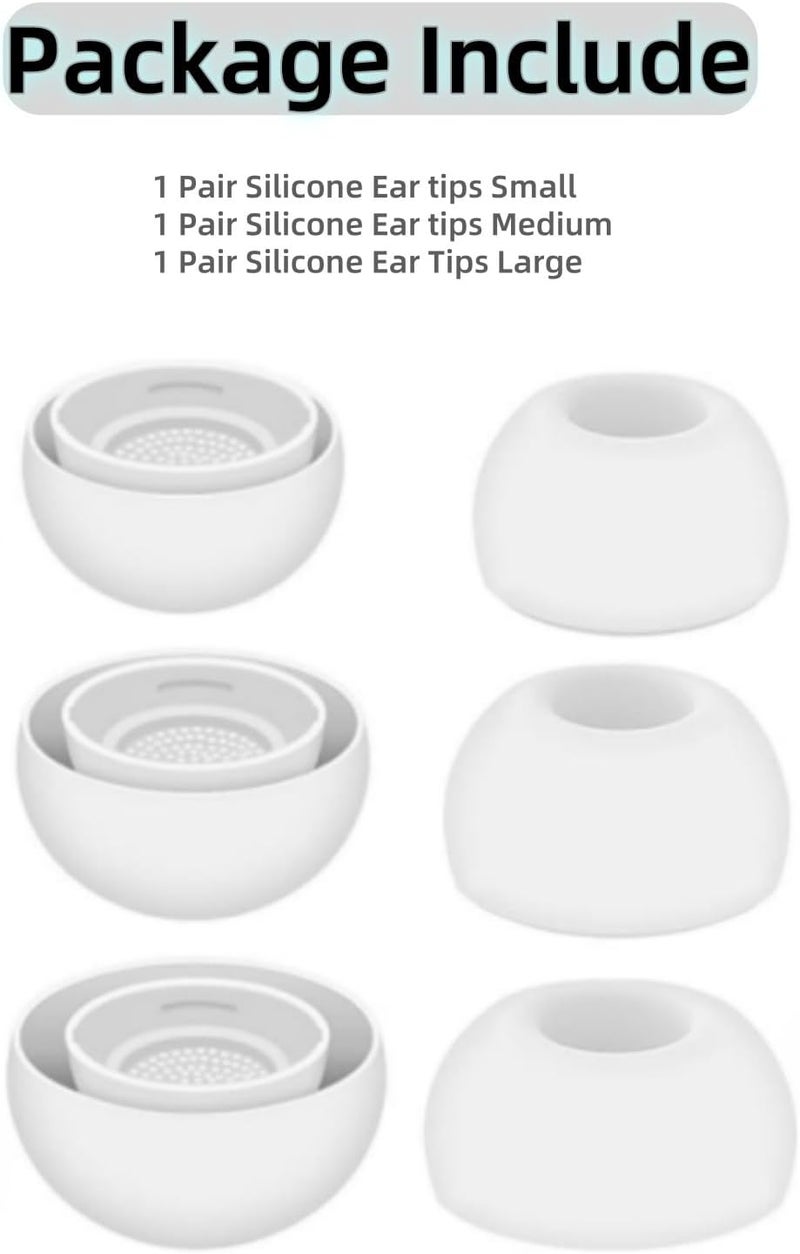 أطراف أذن لسماعات Samsung Galaxy Buds3 Pro (تناسب علبة الشحن) علبة مدمجة، أطراف بديلة مريحة للغاية وعازلة للضوضاء لسماعات Samsung Galaxy Buds Pro 3 (سيليكون أبيض، S+M+L) - Image 5