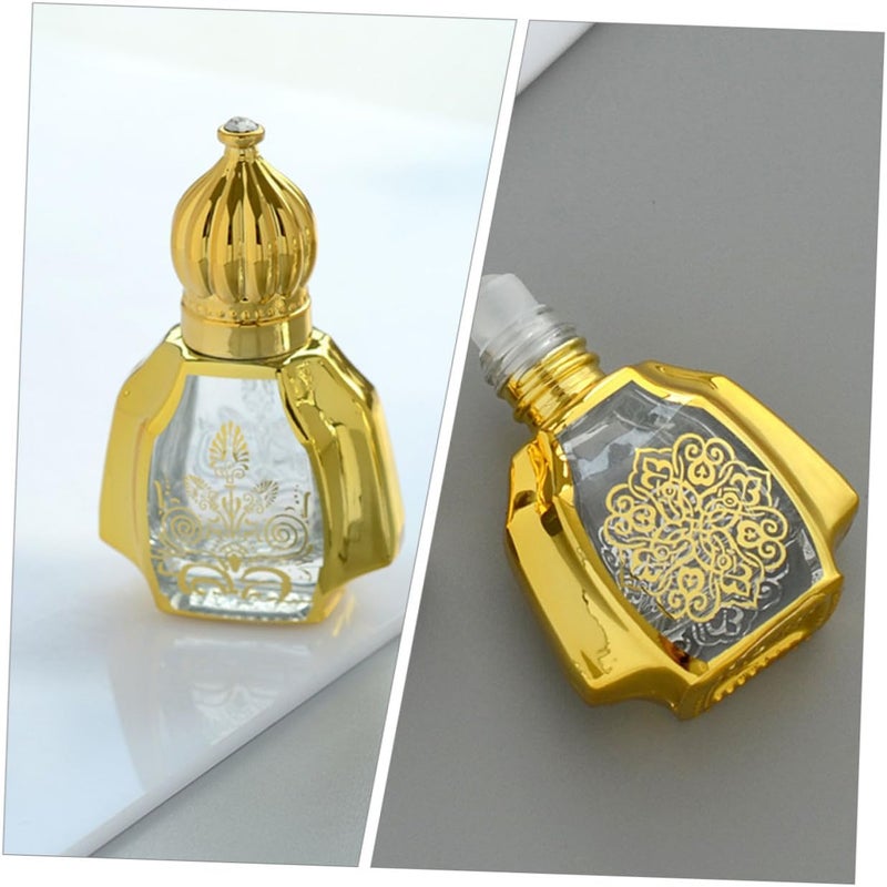 2pcs Essential Oil Roller Bottles Refillable Perfume Roller Ball Bottles Portable Gold Cap for Travel and Aromatherapy Style - Image 5