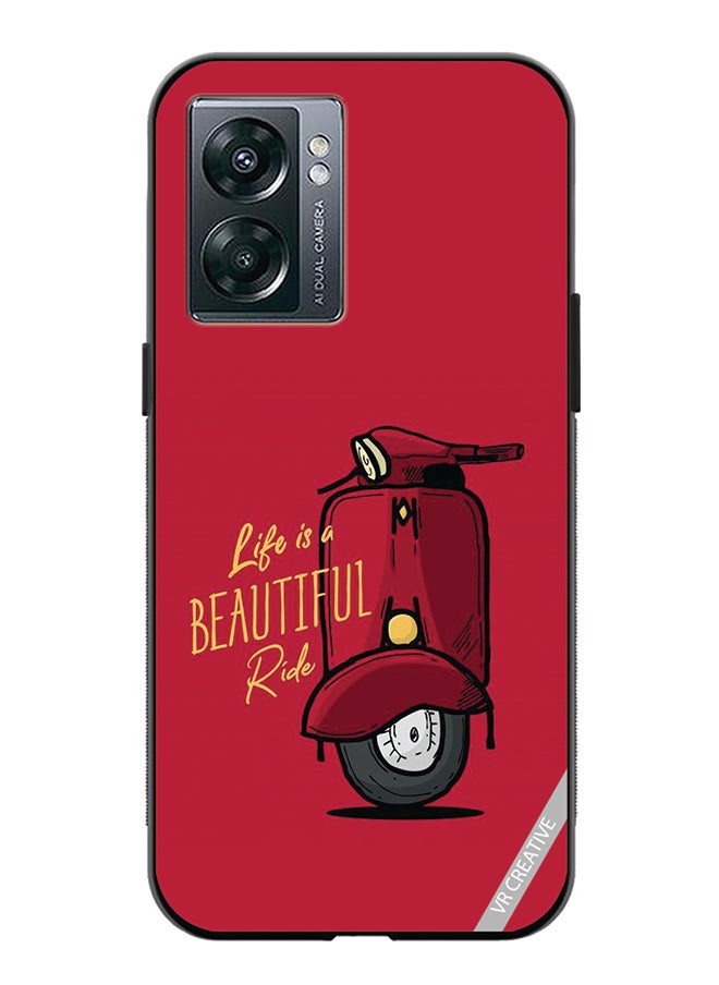 VR CREATIVE Protective Case Cover For Oppo A57 5G Life Is A Beautiful Ride Design Multicolour  - Image 1