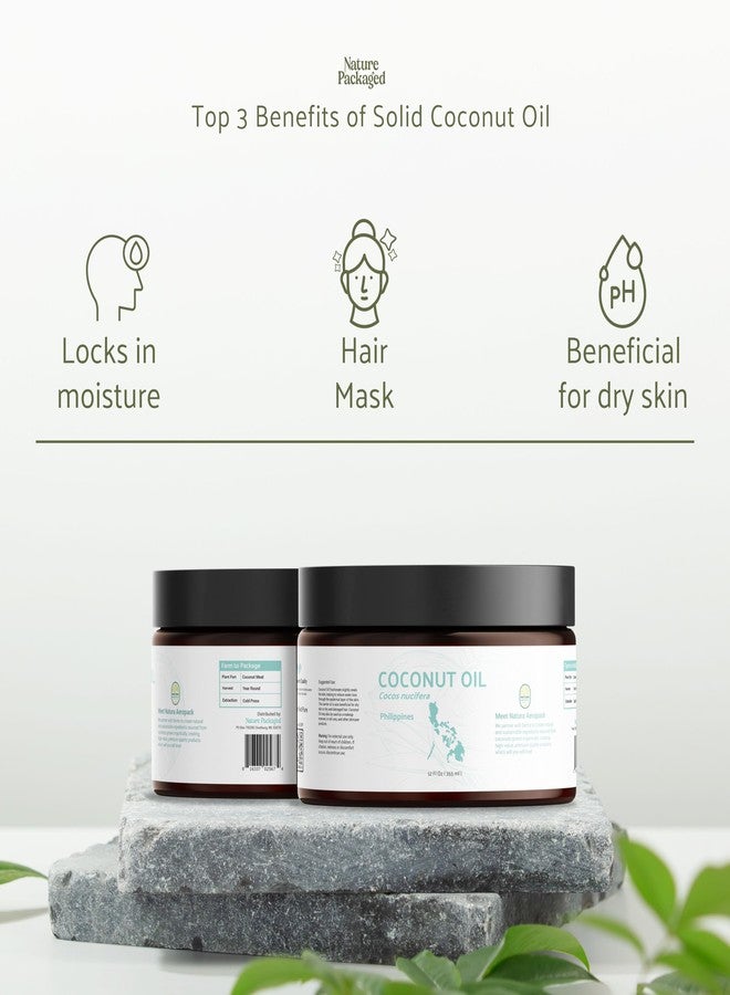 Nature Packaged Solid Coconut Oil (12 fl. oz.) - Sourced Directly from our Farm Partner in the Philippines - Carrier Oil for Diluting Essential Oils, Body, Hair, and Skin Moisturizer - 1 Pack - Image 2