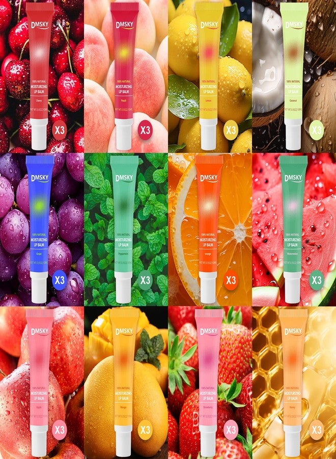 Dmsky 36 Pack Lip Gloss Bulk, Squeeze Clear Lip Gloss Set with Shea Butter, Moisturizing High Shine Glossy Lip Oil for Dry Chapped Lips-12 Flavors - Image 2