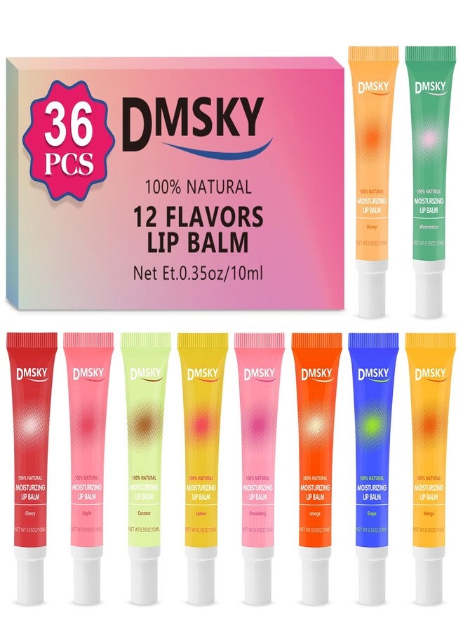 Dmsky 36 Pack Lip Gloss Bulk, Squeeze Clear Lip Gloss Set with Shea Butter, Moisturizing High Shine Glossy Lip Oil for Dry Chapped Lips-12 Flavors - Image 1