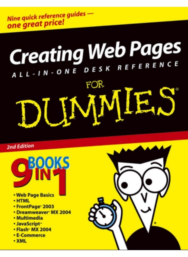 Creating Web Pages All-in-One Desk Reference For Dummies, 2nd Edition, a comprehensive guide that combines nine books into one to provide a complete reference for web design beginners. - Image 1