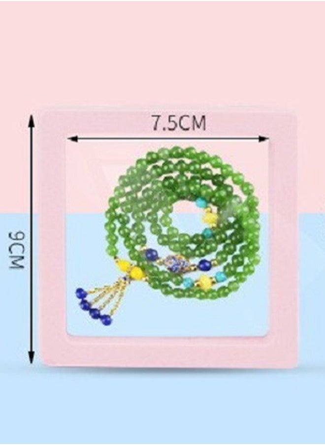 Geustos 2 Pieces Transparent PP + PE Film Hanging Gift Box For Jewelry (9*9cm Apricot + Pink)  - Image 3