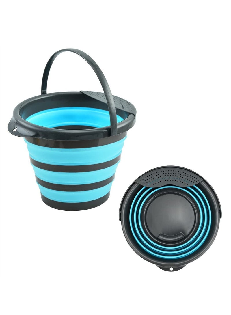 SYOSI 10L Collapsible Plastic Bucket, Foldable Mop Bucket, Portable Fishing Water Pail, Space Saving Outdoor Water Pot, Ideal for Camping, Hiking, Home, 32cm Size - Image 1