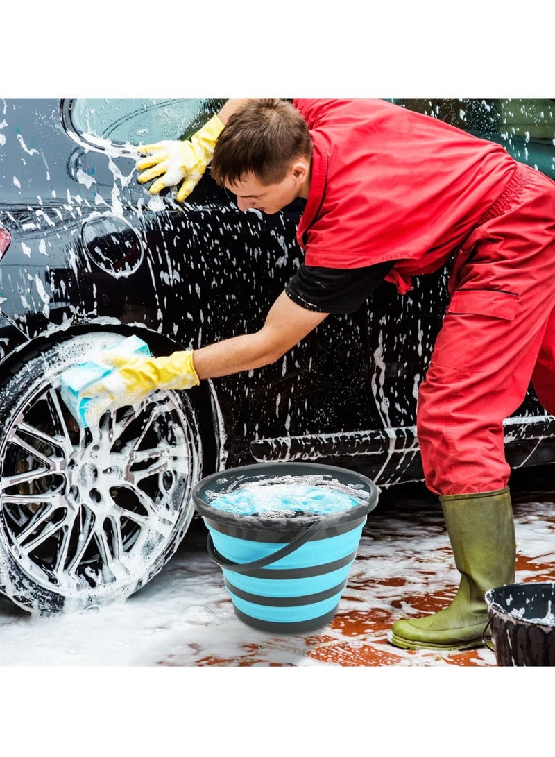 SYOSI 10L Collapsible Plastic Bucket, Foldable Mop Bucket, Portable Fishing Water Pail, Space Saving Outdoor Water Pot, Ideal for Camping, Hiking, Home, 32cm Size - Image 5