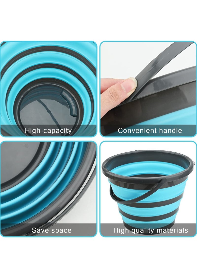 SYOSI 10L Collapsible Plastic Bucket, Foldable Mop Bucket, Portable Fishing Water Pail, Space Saving Outdoor Water Pot, Ideal for Camping, Hiking, Home, 32cm Size - Image 3