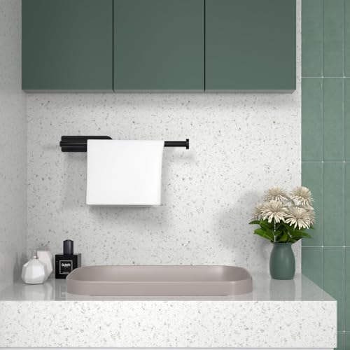 Funvolution Paper Towel Holder, Self Adhesive or Screw Mounting, Black Wall Mount SUS304 Stainless Steel Paper Towel Holder Under Cabinet for Kitchen, Counter, Cabinet, Bathroom - Image 4