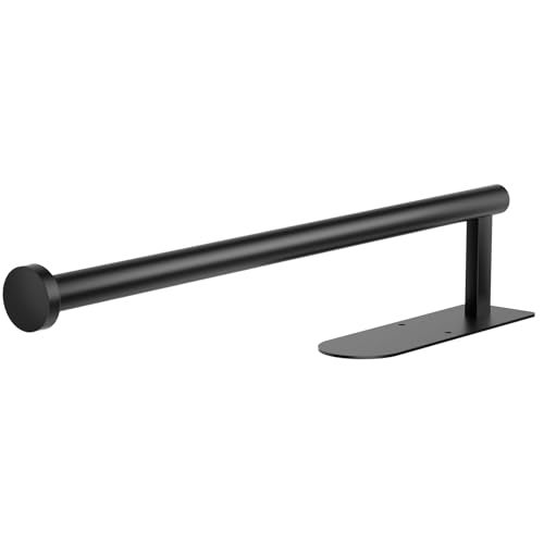 Funvolution Paper Towel Holder, Self Adhesive or Screw Mounting, Black Wall Mount SUS304 Stainless Steel Paper Towel Holder Under Cabinet for Kitchen, Counter, Cabinet, Bathroom - Image 1