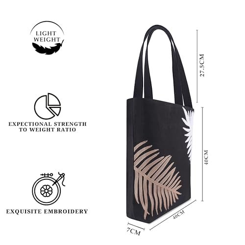 MASQ By Q-One Multipurpose TOTE BAG for Girls and Women, Sturdy, Embroidered,Foldable, Durable, Designed for Being Functional and Trendy with Ample Storage. - Image 4