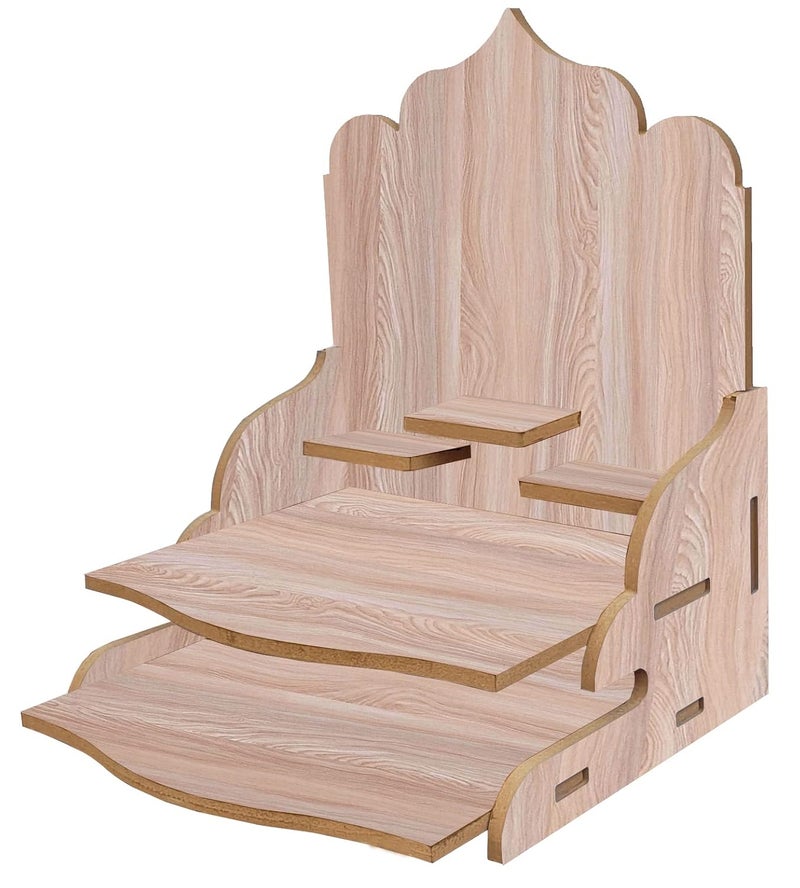 LINGAZ Mandala Design Wall Mounted Glossy Wooden Home Temple - Image 3