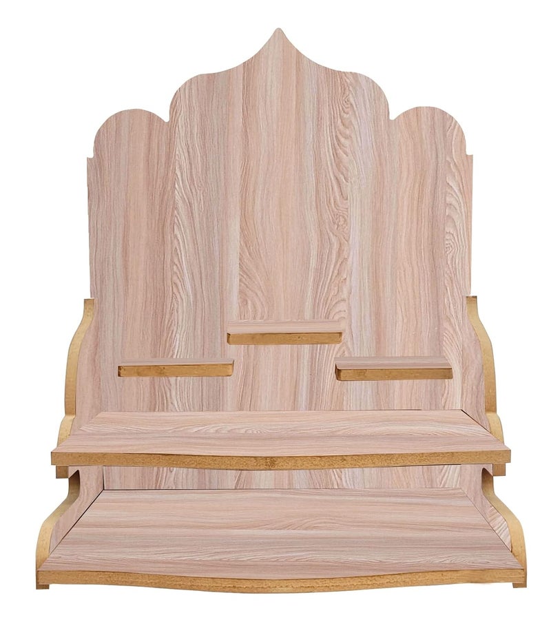 LINGAZ Mandala Design Wall Mounted Glossy Wooden Home Temple - Image 2