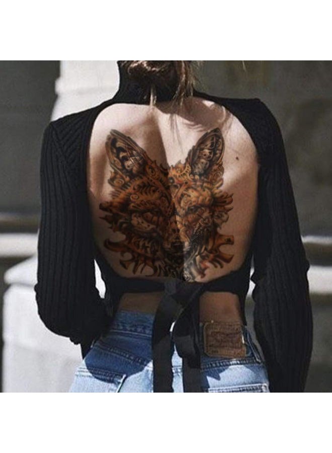 CARGEN 4 Sheets Cool Full Back Dragon Temporary Tattoo Body Art Stickers Realistic Waterproof Tattoos for Men Fake Tattoos with Dragon Tiger Bird - Image 3