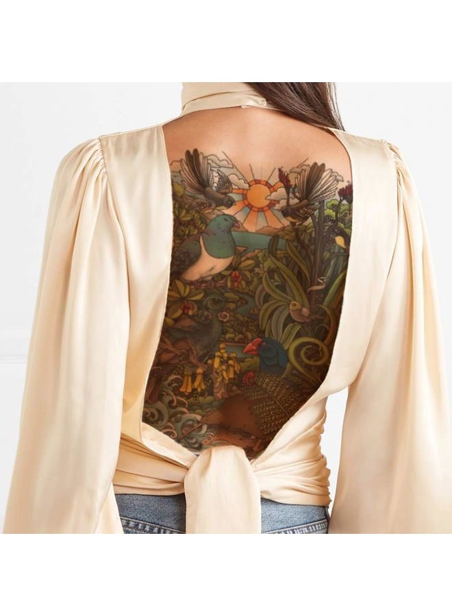 CARGEN 4 Sheets Cool Full Back Dragon Temporary Tattoo Body Art Stickers Realistic Waterproof Tattoos for Men Fake Tattoos with Dragon Tiger Bird - Image 5