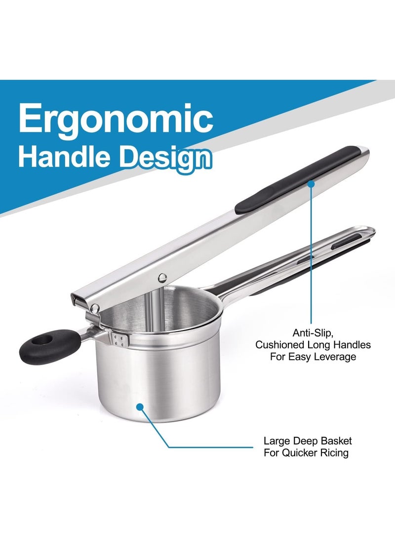 MostNow Potato Ricer, Stainless Steel Potato Masher with 4 Interchangeable Discs, Heavy Duty Potato Masher and Ricer Kitchen Tool, Press and Mash Kitchen Gadget for Perfect Mashed Potatoes - Image 3