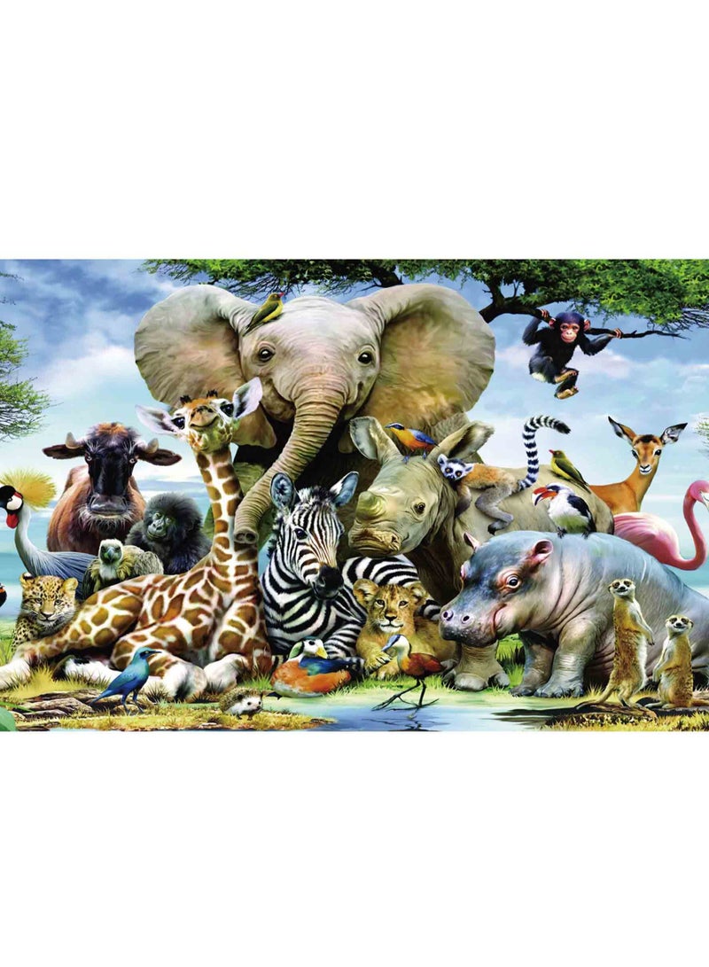 ZEPONOVA 1000-Piece Animals Jigsaw Fun Puzzle - Challenging Brain Teaser & Stress Relief & Decorative Art for kid Early Education Development Toy Set, 750x500mm - Image 3