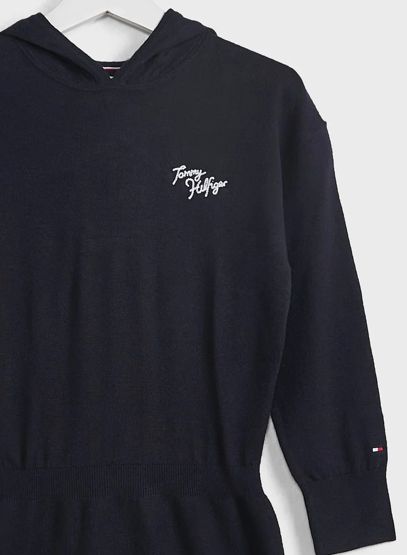 TOMMY HILFIGER Kids Logo Sweat Hooded Dress