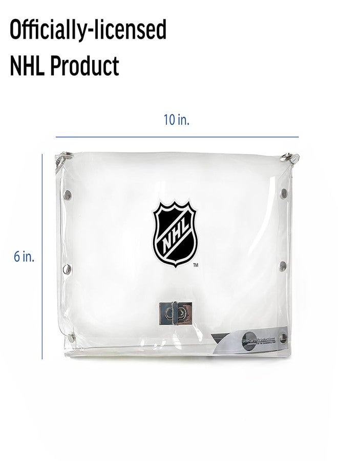 Littlearth محفظة ليتل آرت NHL ديترويت ريد وينغز بغطاء شفاف مع حزام موضة أسود، لون الفريق، 10" × 6.5" × 0.5" - Image 5