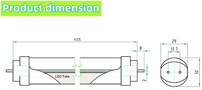 CMLAMPLED 12V DC T8 LED Tube Light 18inch 7W Warm White (3000K) - 6 Pack - Image 4