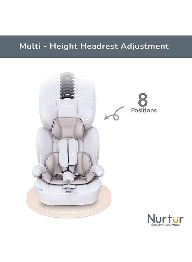 Nurtur All-in-one Ragnar Convertible Car Seat, ultra-slim design with Rear-Facing, Forward-Facing, and Belt-Positioning Booster (Group 1/2/3), Upto 36kg - White - Image 4