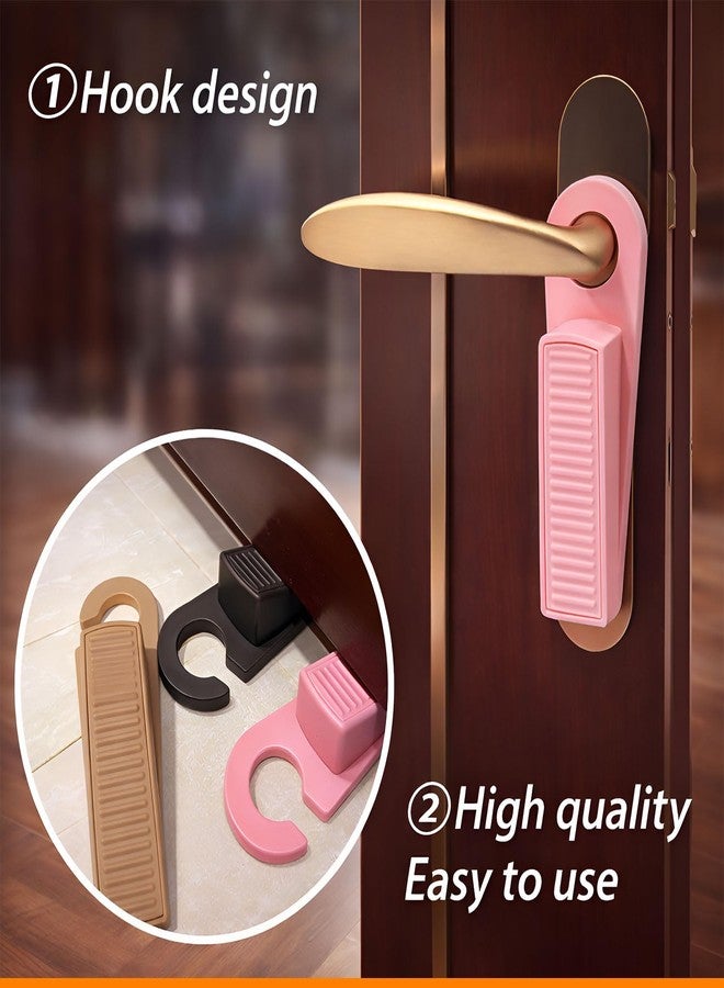 VOLO 4 Pieces 5 Inch Rubber Door Holder | Non Slip Door Stop Wedge | Door Jam Stopper | Stackable Door Wedge | Floor Door Stopper for Tile Carpet Wood Laminate | White - Image 5