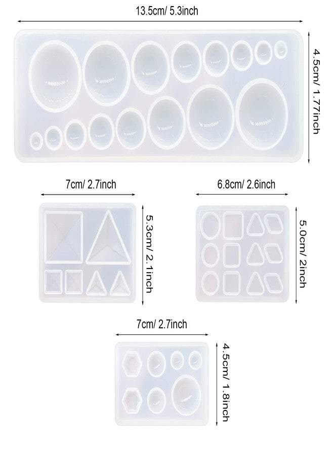 Yayatty Geometry Silicone Molds for Resin Casting, Cabochon Gem Silicone Molds Triangle Hexagon Mould for Resin Epoxy for Earring Pendant Necklace Jewelry Making - Image 4