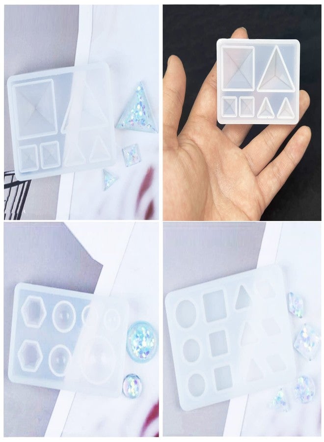 Yayatty Geometry Silicone Molds for Resin Casting, Cabochon Gem Silicone Molds Triangle Hexagon Mould for Resin Epoxy for Earring Pendant Necklace Jewelry Making - Image 5