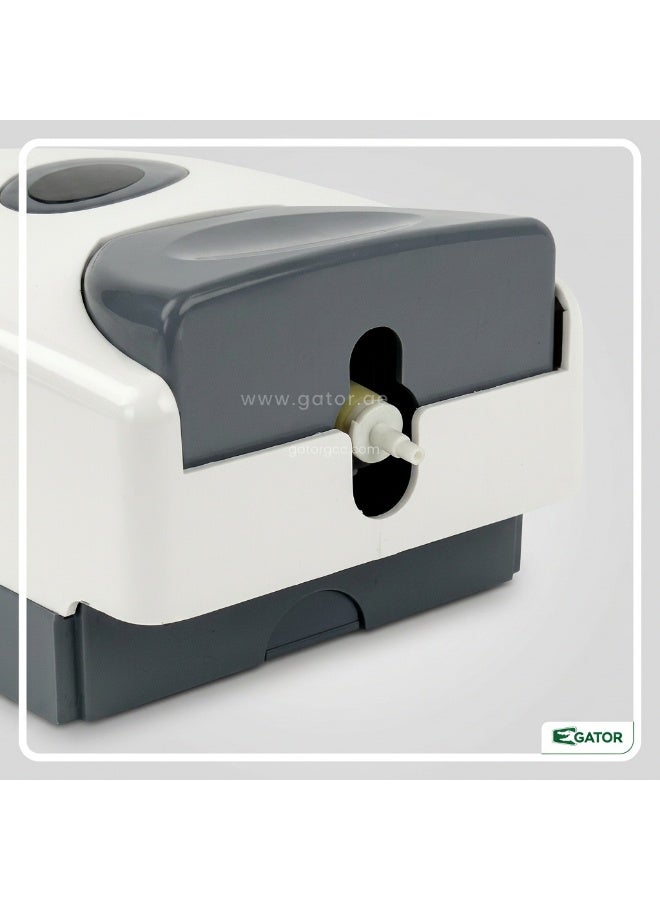 Gator Hand Soap, Sanitizer, Gel, & Liquid Dispenser | Manual Dispensing Mechanism | Durable Plastic Construction | Wall-Mountable | Suitable For Bathrooms, Kitchens, Showers, & More | 800 ML | White - Image 3