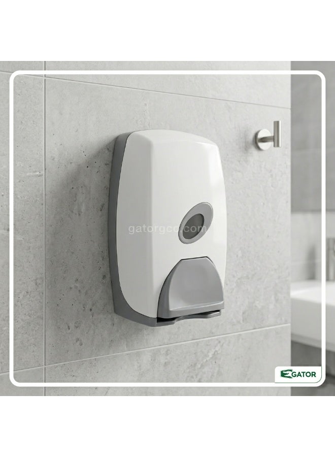 Gator Hand Soap, Sanitizer, Gel, & Liquid Dispenser | Manual Dispensing Mechanism | Durable Plastic Construction | Wall-Mountable | Suitable For Bathrooms, Kitchens, Showers, & More | 800 ML | White - Image 5