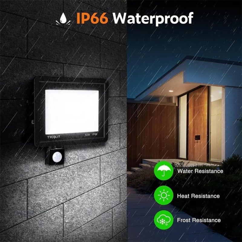 Luckam LED Floodlight, Spotlight with PIR Motion Sensor, Security Wall Light for Outdoor Use, Bright and Energy Efficient - Image 3