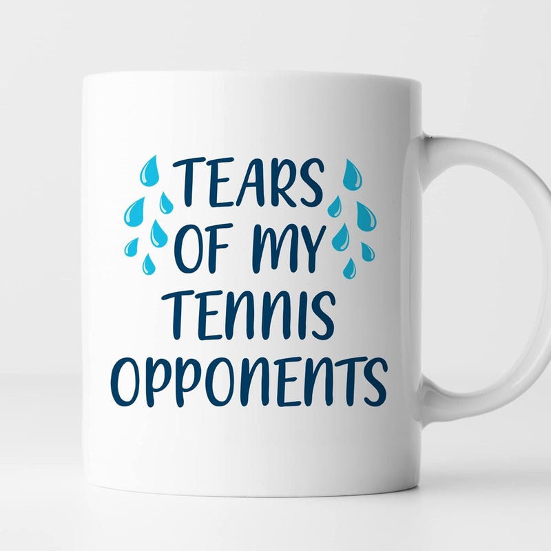 VIGAT Tears of My Tennis Opponents Coffee Mug Funny Tennis Coffee Mug Racket Sports Tennis Player Mug Tennis Lover Mug Ceramic Glossy Mug Gift for Family Friends Coworkers 11 Oz