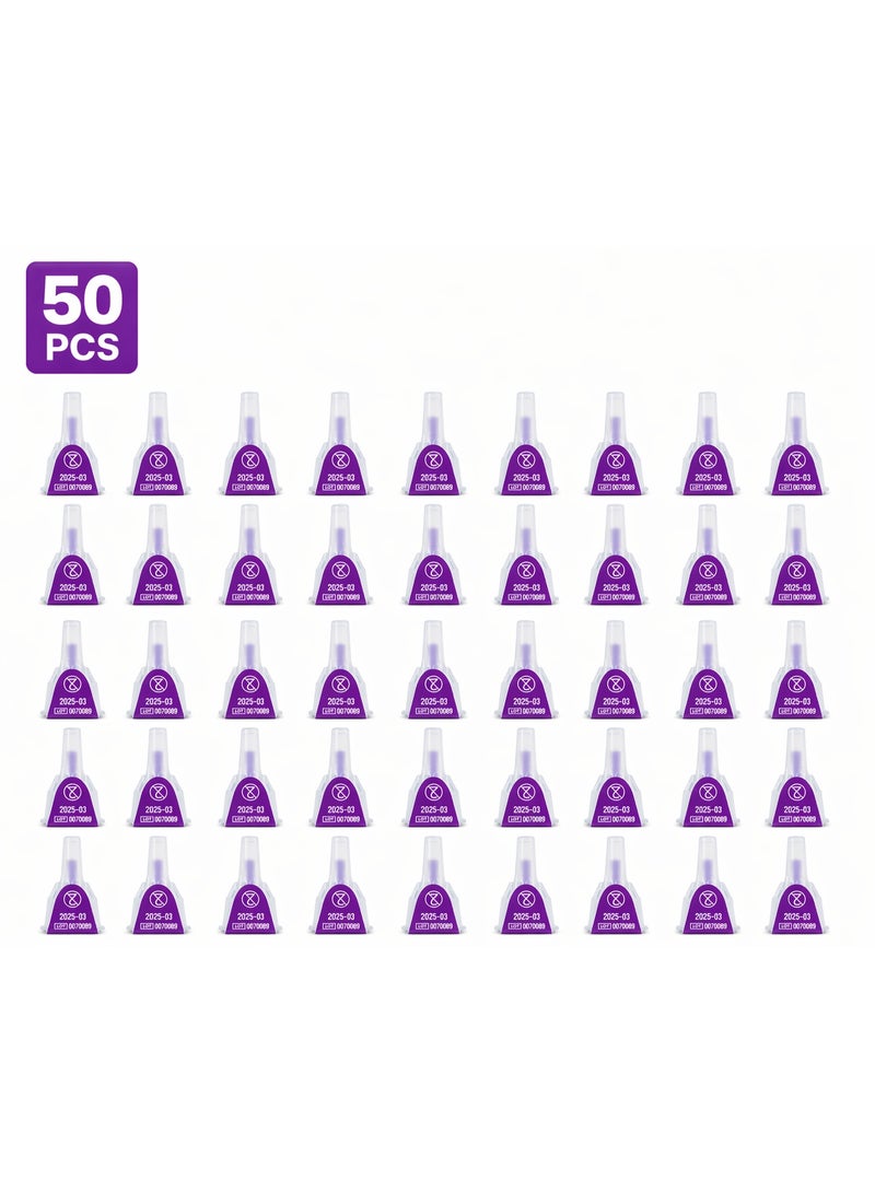 إبر قلم مايكرو فاين بلس 31G × 5 مم - 50 قطعة | فائقة الدقة | معقمة، للاستخدام مرة واحدة | مقاس عالمي