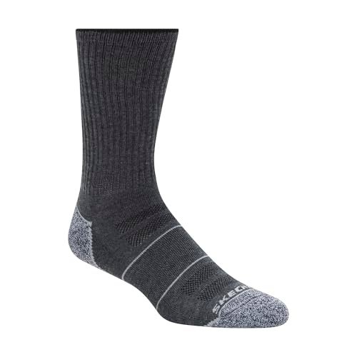 Skechers Men's 6 Pack Work Crew Socks, Charcoal, 10-13 - Image 3