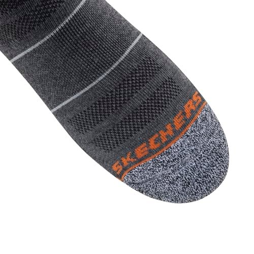 Skechers Men's 6 Pack Work Crew Socks, Charcoal, 10-13 - Image 4