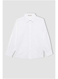 DeFacto Boy Regular Fit Polo Neck Woven Long Sleeve Shirt  - Image 5