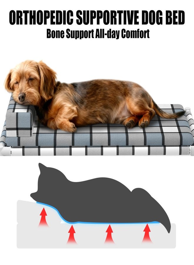 Caghash Elevated Raised Dog Bed Mat - Elevated Dogs Bed with Cushion & Bolster Raised Pet Mat Couch Bed with Pillow & Mat for Indoor Outdoor ((M-)) - Image 3