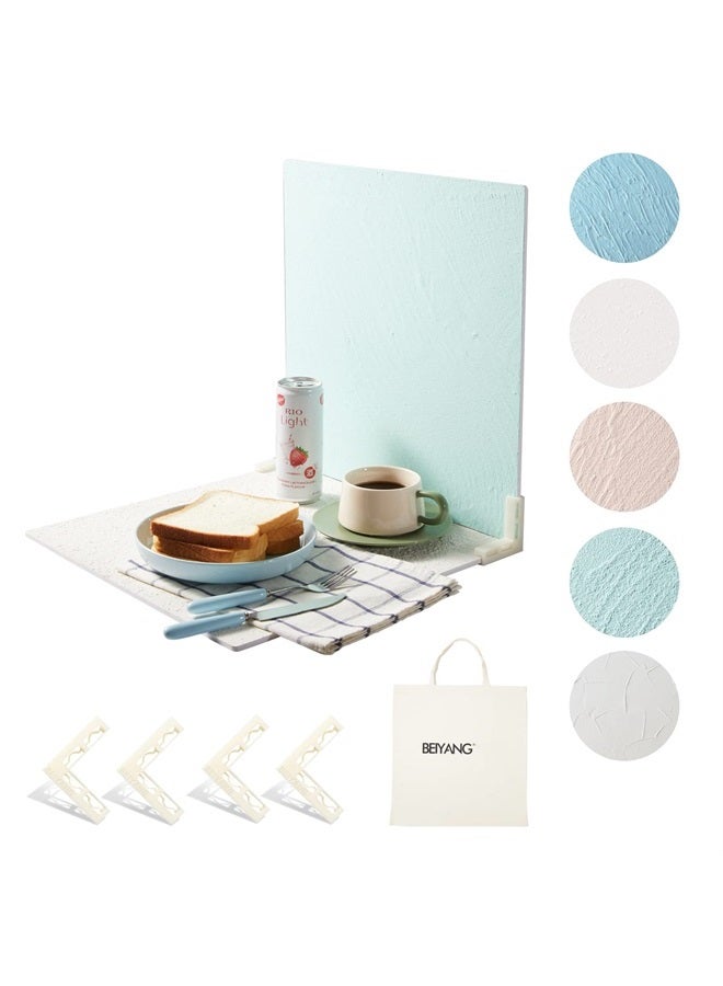 5 PCS Cement Boards Photo Backdrop for Flat Lay, Food Photography Background 16x16 Inch, BEIYANG