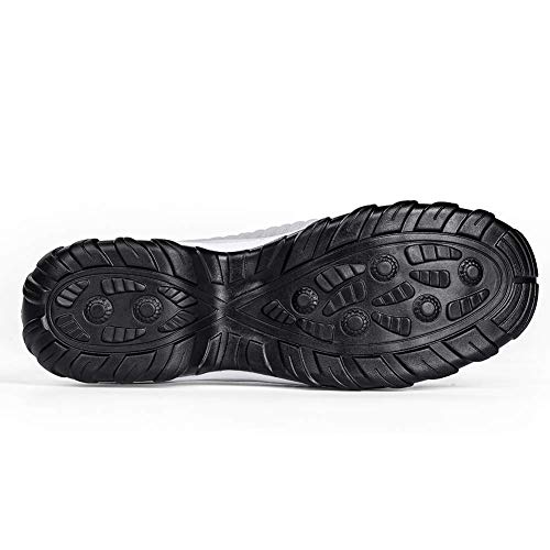 Slow Man Women's Walking Shoes Sock Sneakers - Mesh Slip On Air Cushion Lady Girls Modern Jazz Dance Easy Shoes Platform Loafers Pure Grey,11 - Image 5