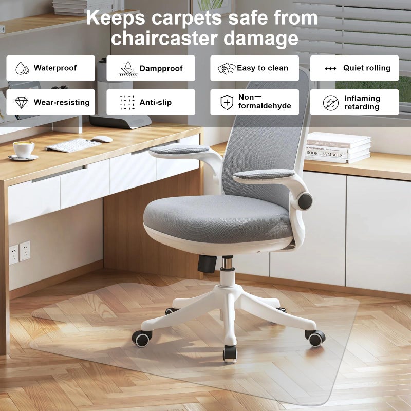 Wistery Office Chair Mat for Hard Floors,36"x48" Desk Mat for Chair for Hardwood Floor,Non-Slip Hard Floor Protector Desk Chair Mat for Home,Vinyl Floor Mat for Kids & Pets - Not for Carpet (Clear) - Image 2