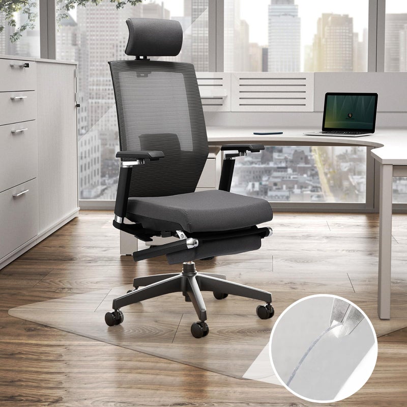 Wistery Office Chair Mat for Hard Floors,36"x48" Desk Mat for Chair for Hardwood Floor,Non-Slip Hard Floor Protector Desk Chair Mat for Home,Vinyl Floor Mat for Kids & Pets - Not for Carpet (Clear) - Image 1