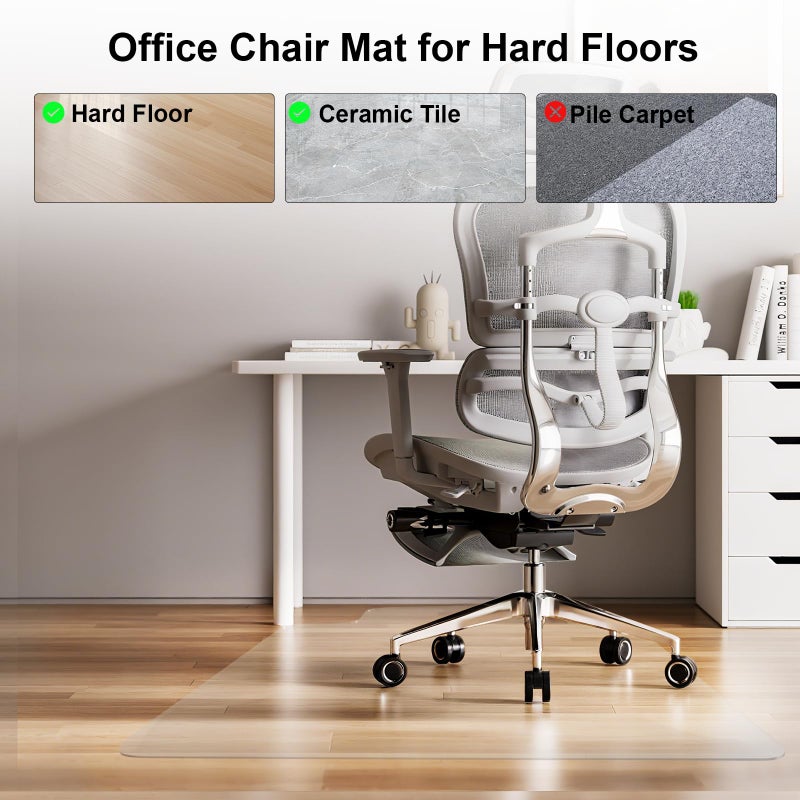 Wistery Office Chair Mat for Hard Floors,36"x48" Desk Mat for Chair for Hardwood Floor,Non-Slip Hard Floor Protector Desk Chair Mat for Home,Vinyl Floor Mat for Kids & Pets - Not for Carpet (Clear) - Image 3
