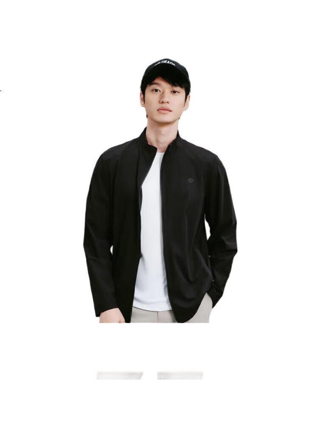 Jingzao Autumn Men'S Jacket, Elastic Breathable Coat, Sports Jacket, Men'S Outdoor Casual Wear, Black, M