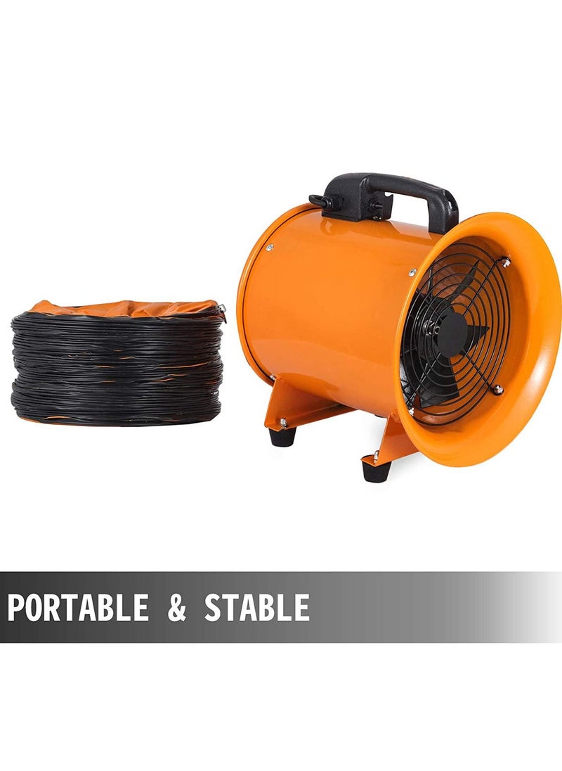SUNRISE - Axial Flow Fan Utility Blower Fan,Portable Air Blower,10 Inch Fan With 5m Duct,Air Ventilation Fan,Exhaust Axial Hose Fan for Industrial,Warehouse,Factory - Image 1